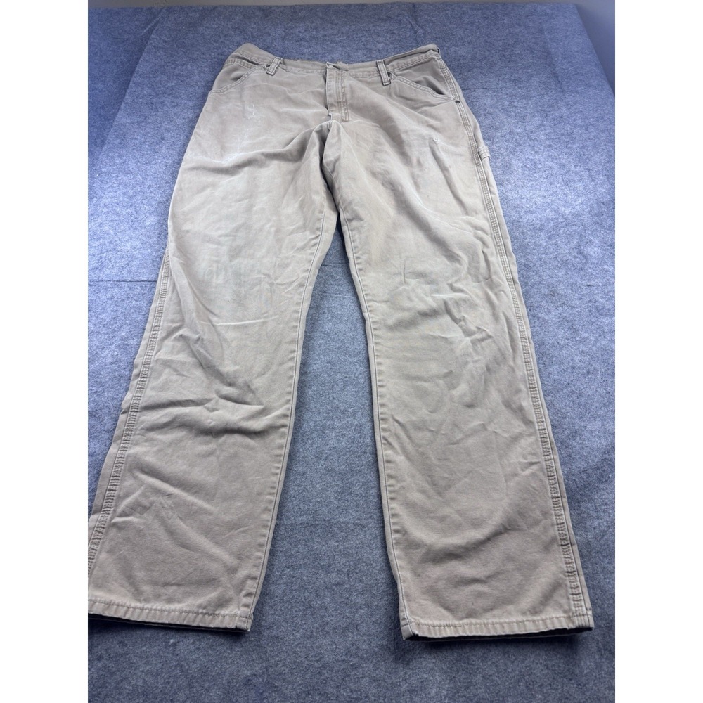 Wrangler Khaki Baggy Carpenter Pants Mens 36x34 Workwear Skater Pockets Distress